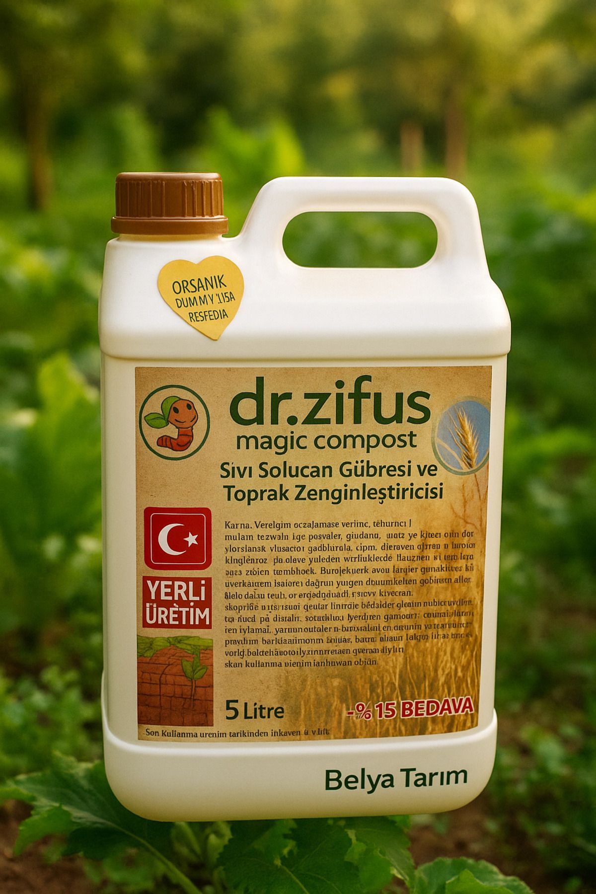 drzifus Organik Sıvı Solucan Gübresi - Bitki Besini ve Toprak Düzenleyici 5 LT