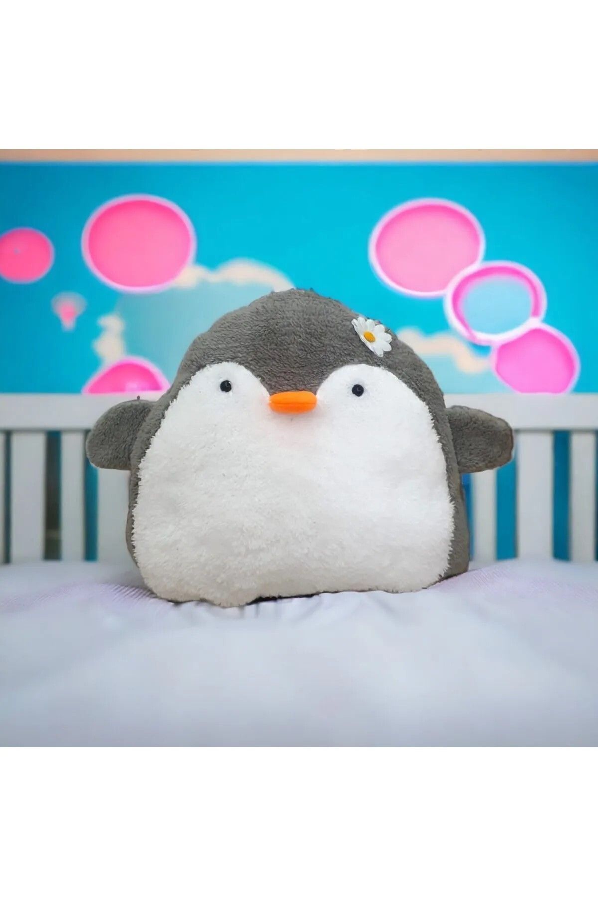 Mellito Sevimli Peluş Penguen Yastık & Uyku Arkadaşı & Oyuncak & Çocuk Odası Yastığı & Hediyelik 40 Cm