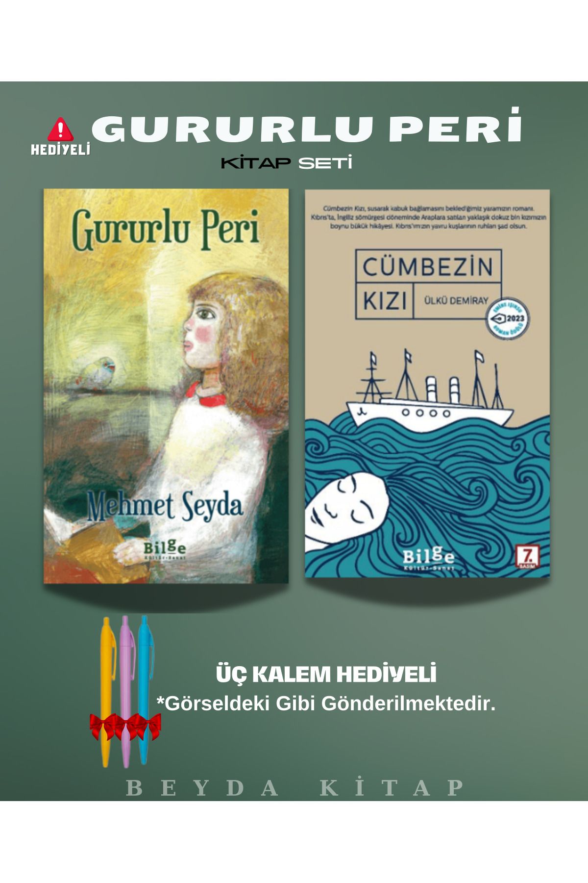 Bilge Kültür Sanat Gururlu Peri - Cümbezin Kızı - Mehmet Seyda - Kitap Seti - Kalem Hediyeli