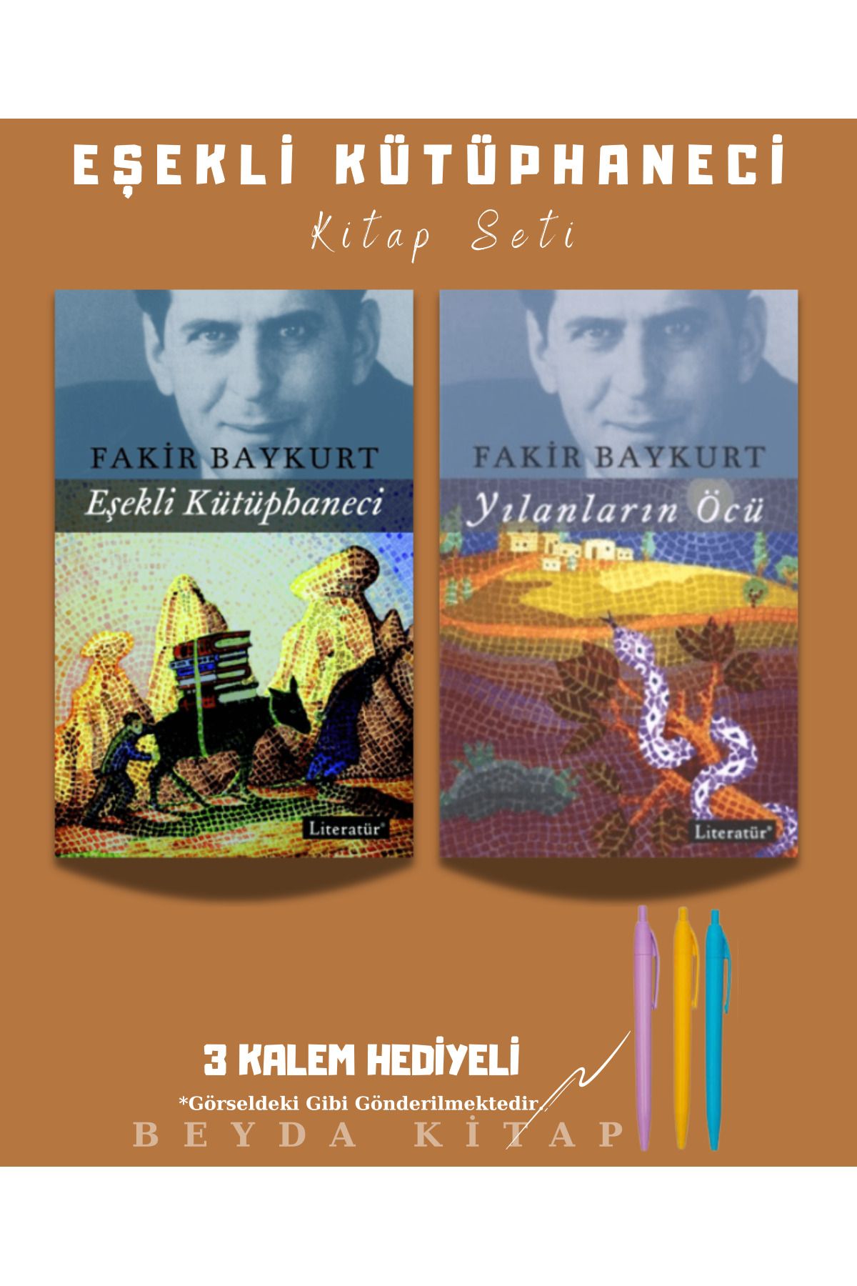 İletişim Yayınları Eşekli Kütüphaneci - Yılanların Öcü - Kitap Seti - Kalem Hediyeli
