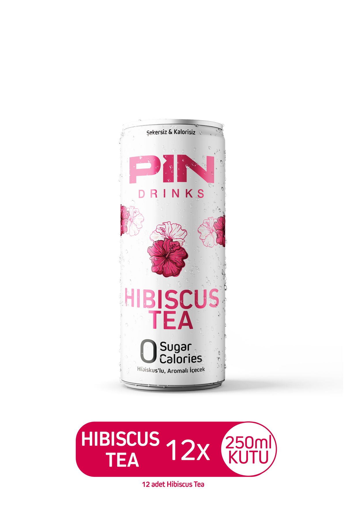 Pin Hibiskus Çayı - Şekersiz & Kalorisiz 250 ml X 12 Adet