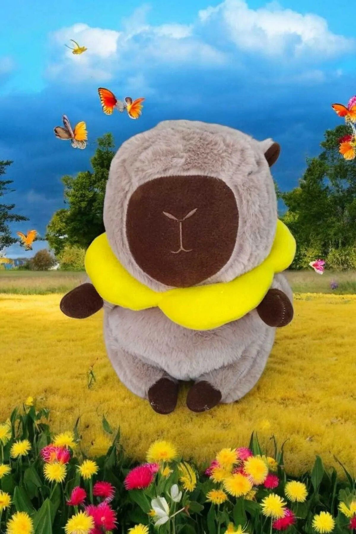 Mellito Capybara Peluş Oyuncak Cappy,Capy 33 Cm Orta Boy 1 Adet