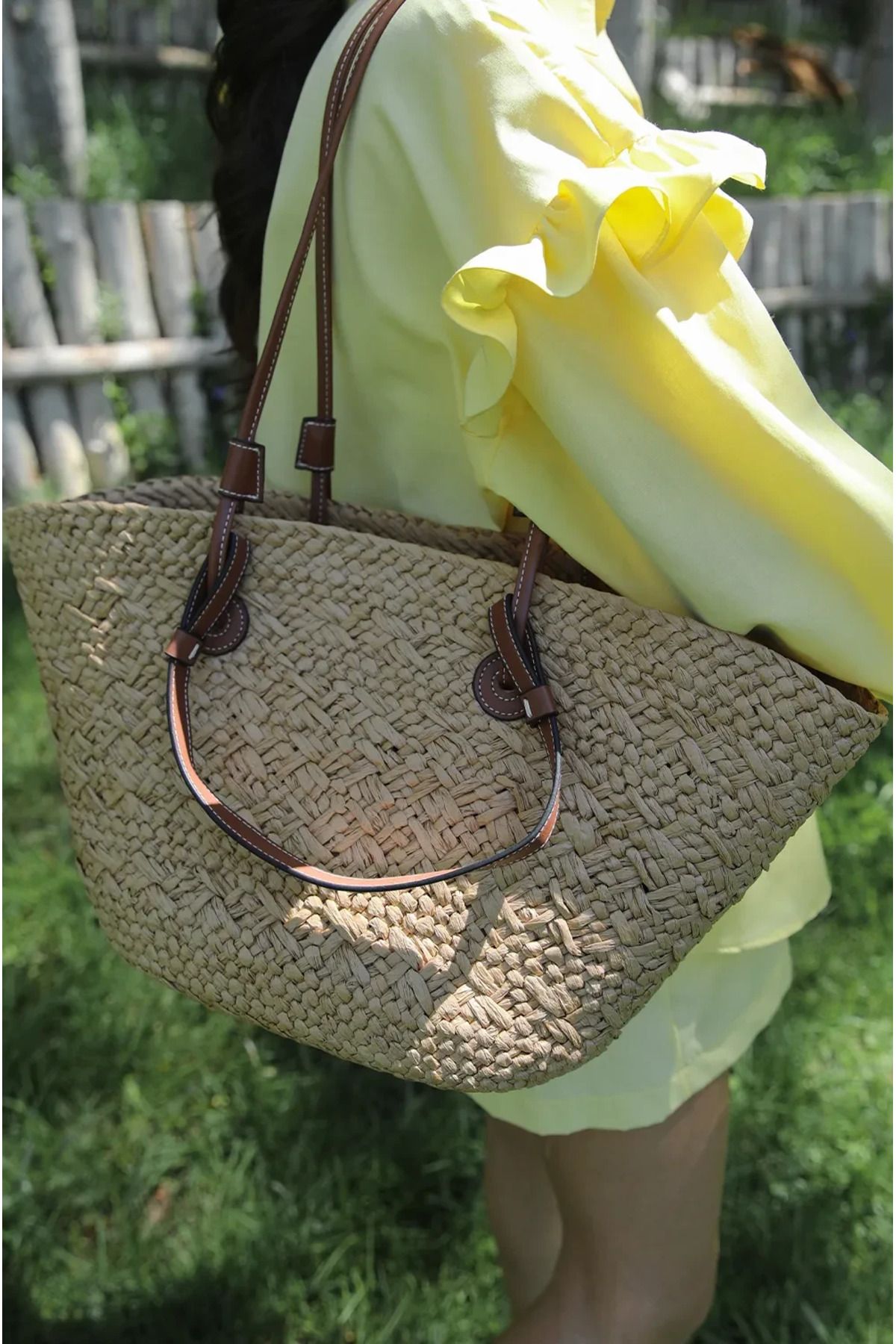 BAGS Douce Camel Hasır Çanta
