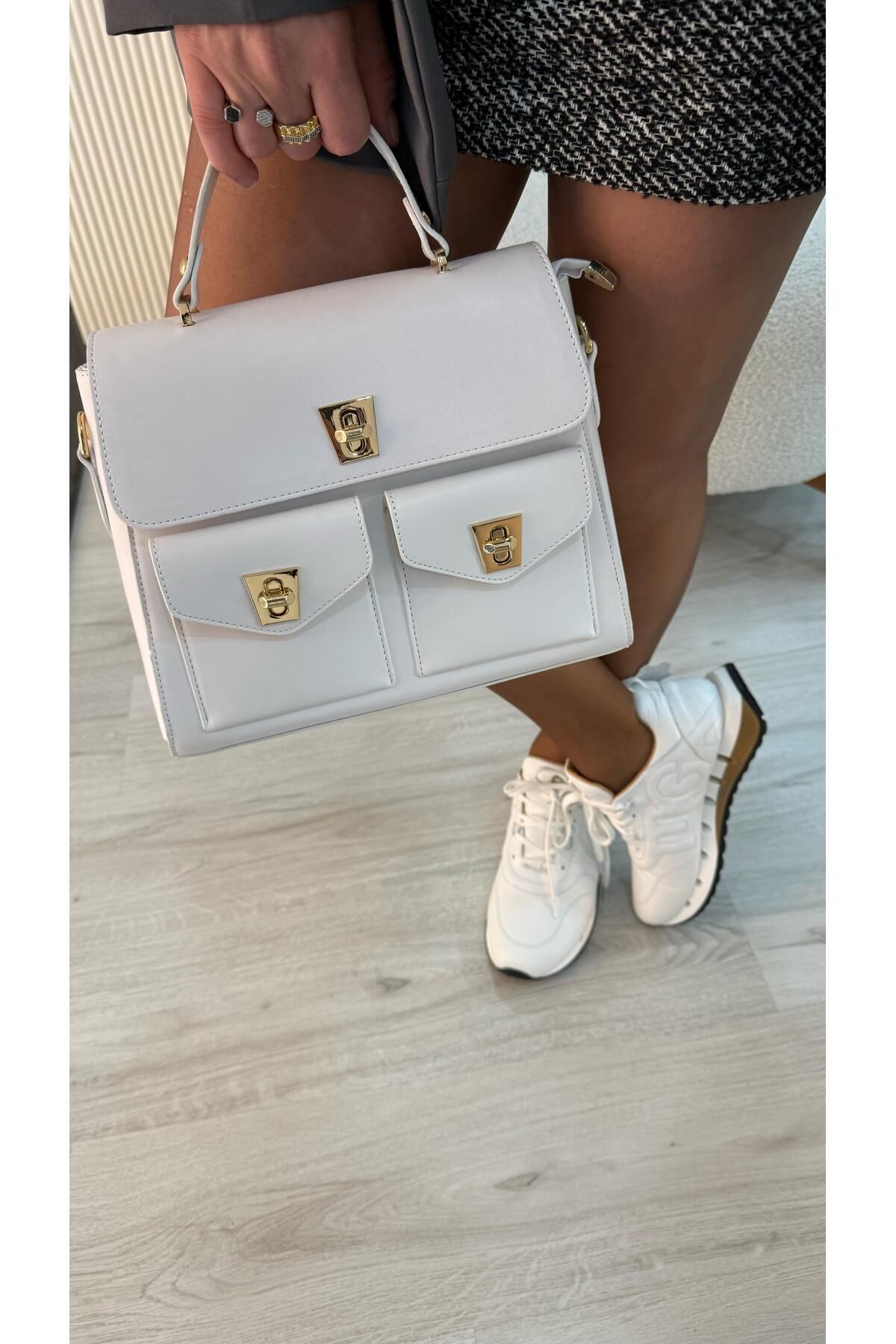 by emine eren emotion shoes Rawi Deri Beyaz Sneake