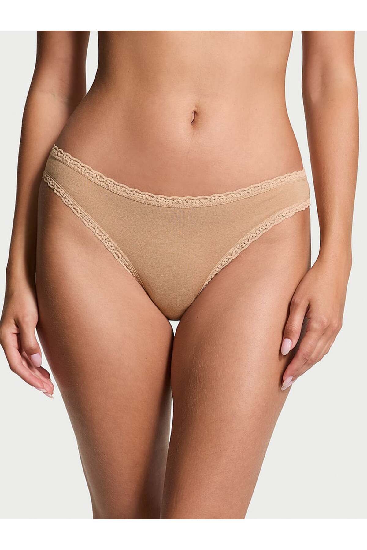 Victoria's Secret Dantelli Pamuklu Derin Bacak Kesim Brief Külot