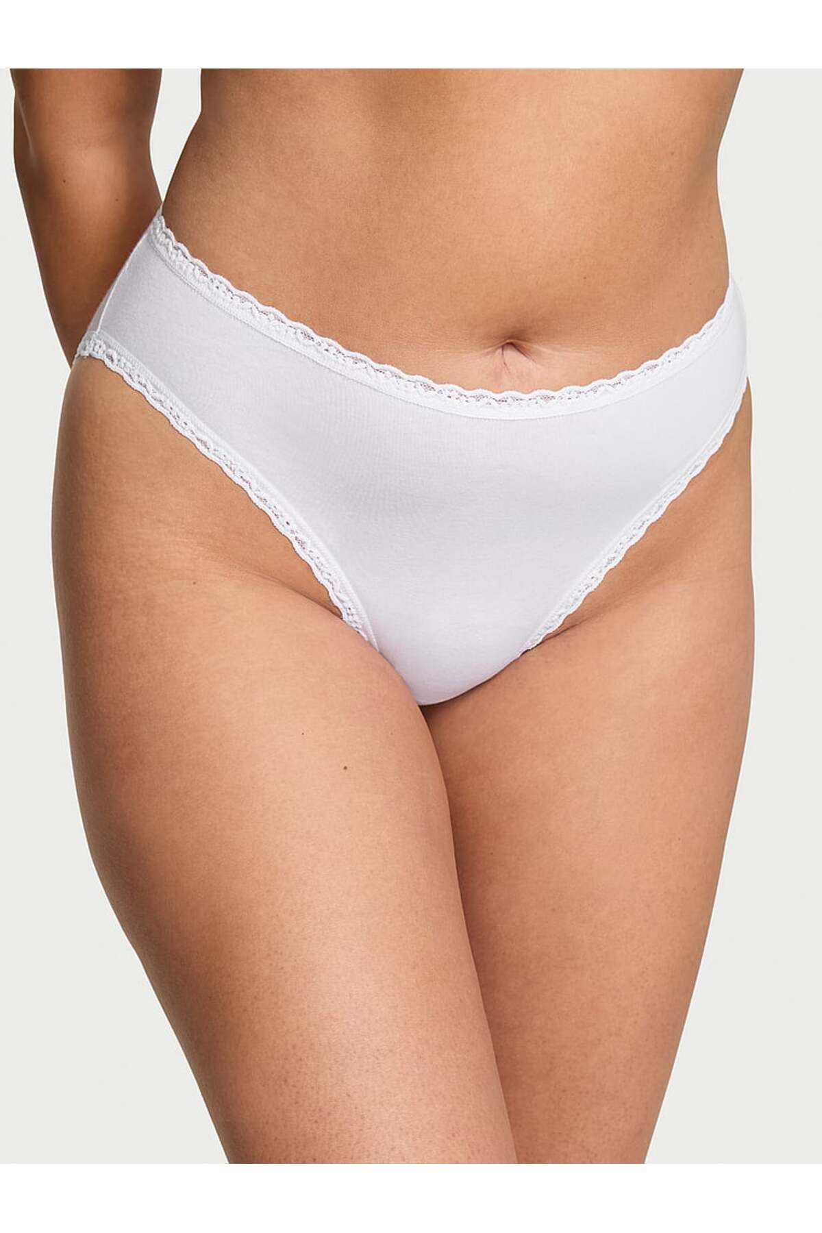 Victoria's Secret Dantelli Pamuklu Derin Bacak Kesim Brief Külot