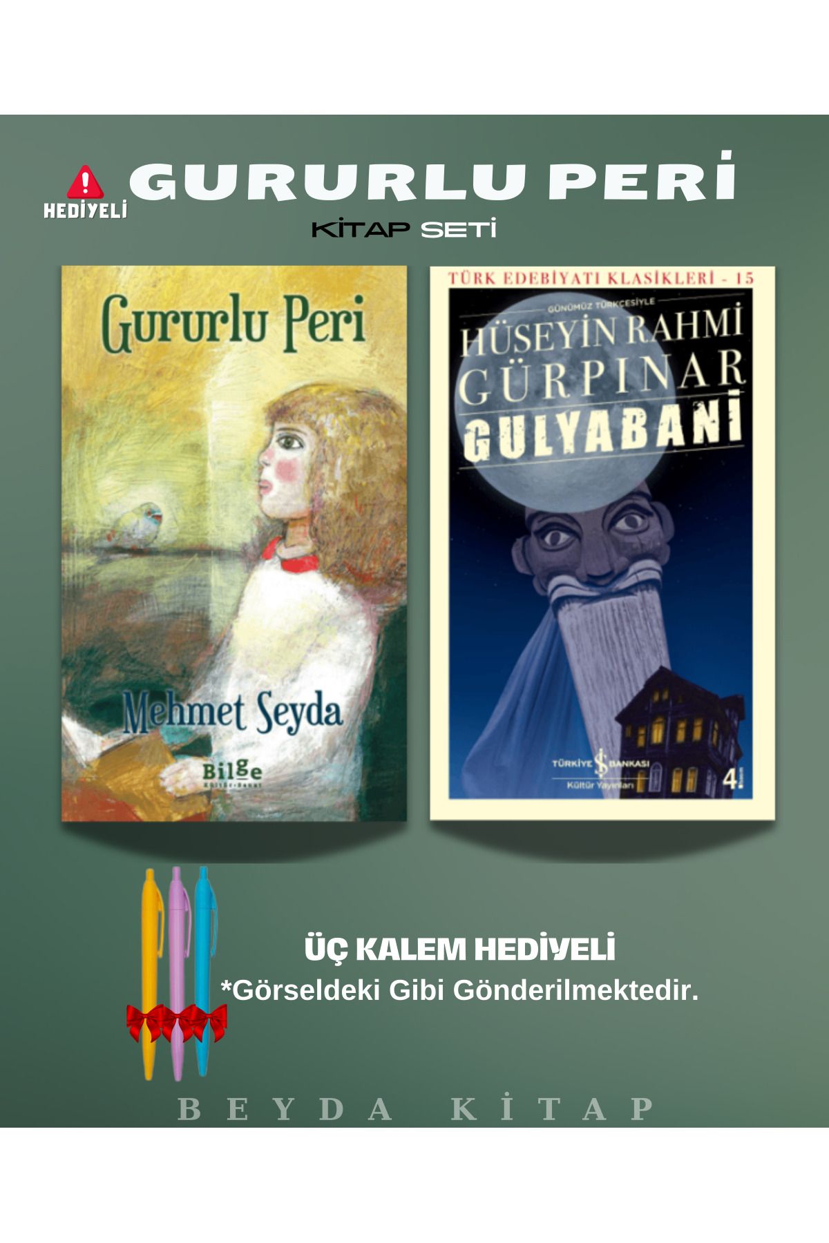 Bilge Kültür Sanat Gururlu Peri - Gulyabani - Mehmet Seyda - Kitap Seti - Kalem Hediyeli