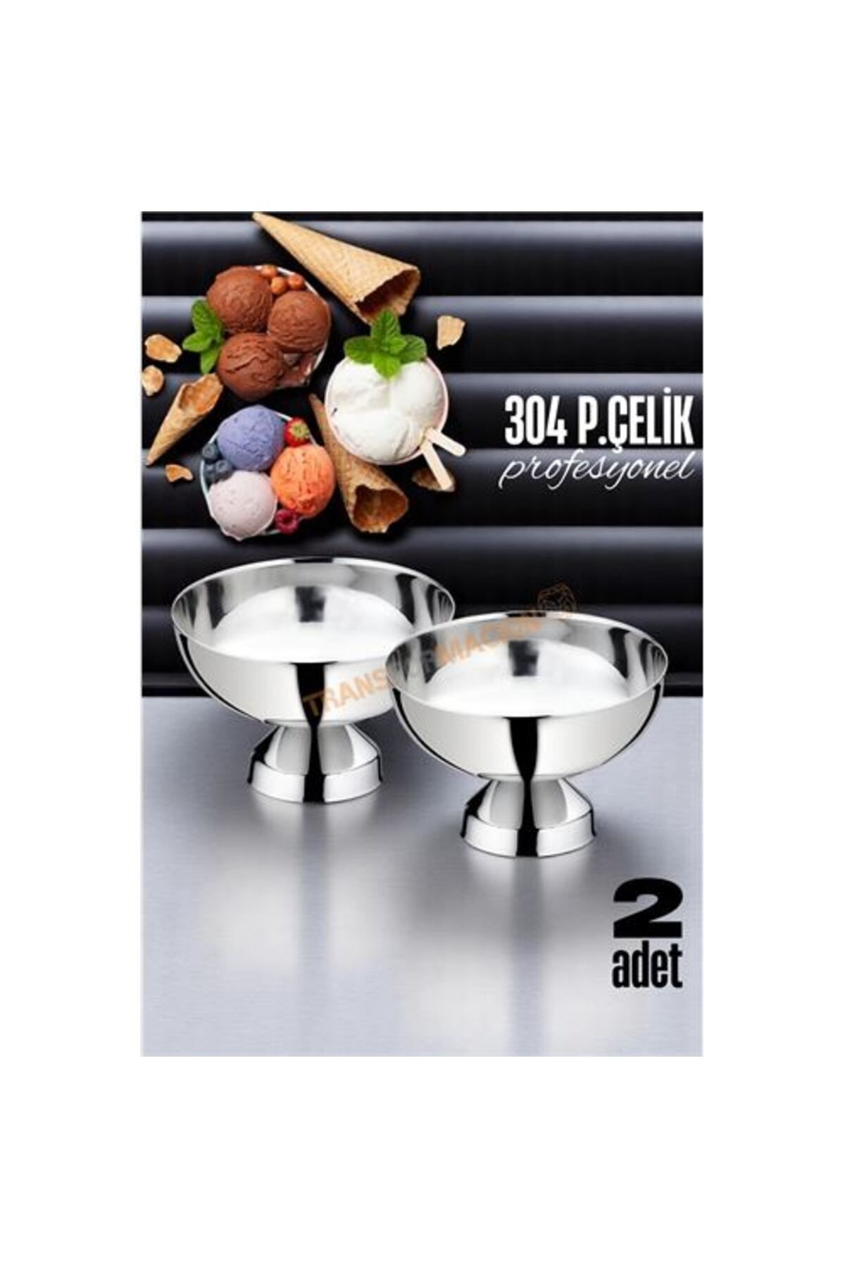 MR RZN STORE Dondurma Kasesi 304 Paslanmaz Çelik Profesyonel 2 ADET