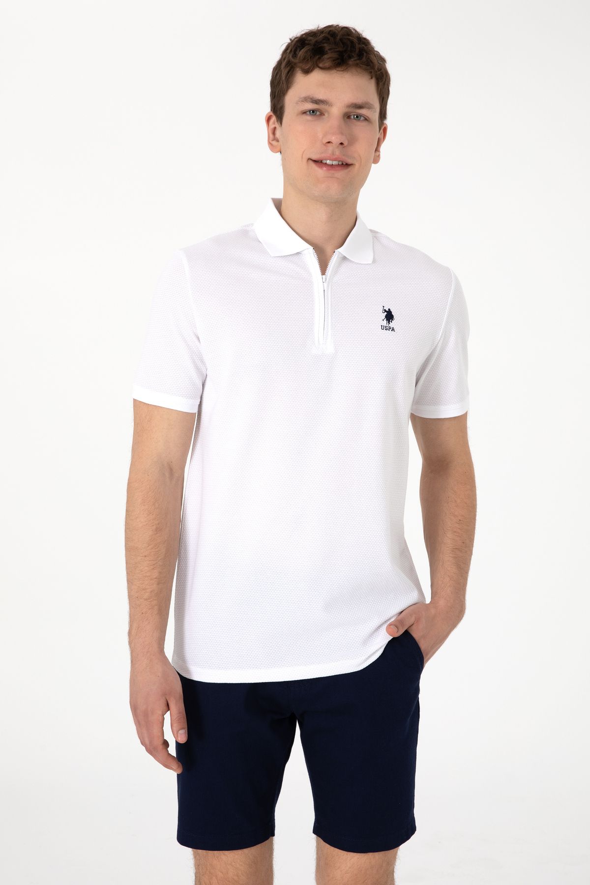 U.S. Polo Assn. Erkek Beyaz Tişört 50306014-VR013
