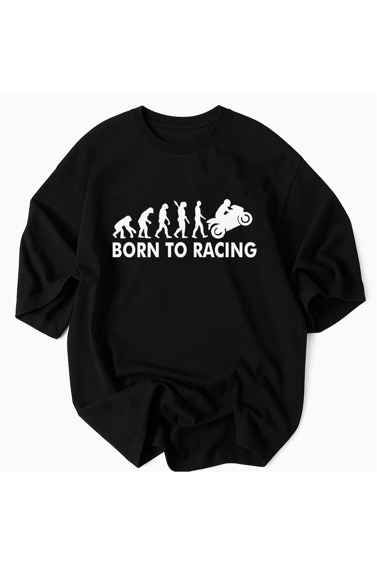 Racıng Oversize RACING Motorsport Tişörtleri - RACING® Resmi Koleksiyon -BORN TO RACING %100 Pamuk T-Shirt