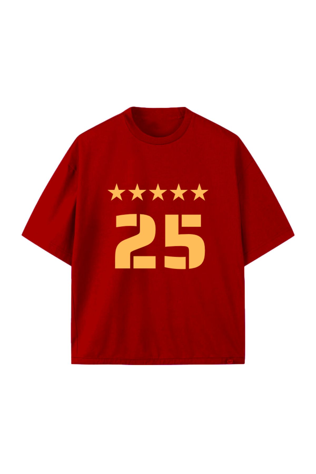 OZERGENE STORE 25 Baskılı 5 yıldız Oversize T-Shirt