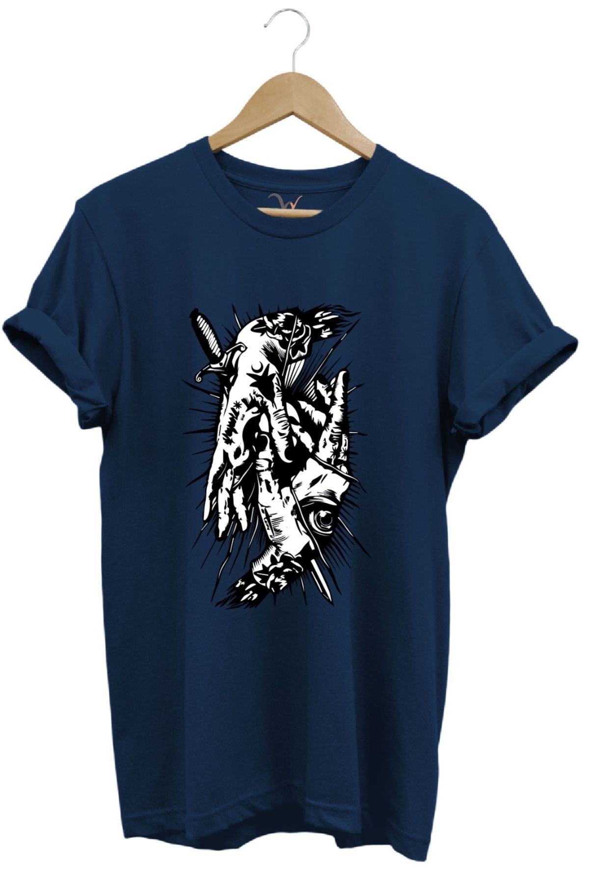 onsrawear Sanatsal Çizimli Unisex T-shirt Özgün Tasarım %100 Pamuk