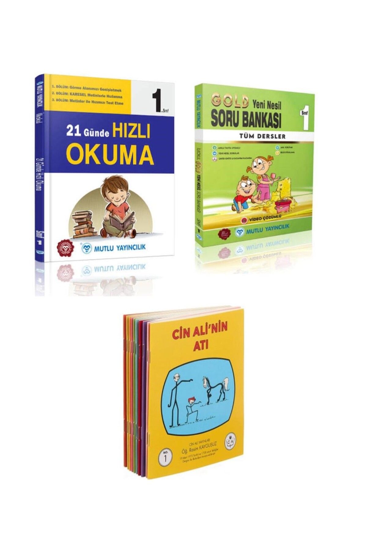 Mutlu Yayıncılık Mutlu Gold Yeni Nesil Soru Bankası +Hızlı Okuma + 8 Adet hikaye kitabı 1.Sınıf Yeni Ürün