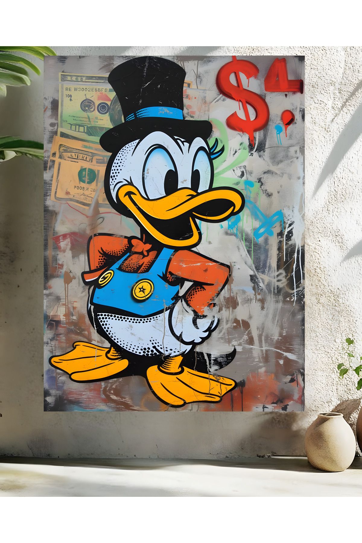 Levhane Donald Duck Metal Tablo - 1 mm Alüminyum - UltraHD Baskı 30x40 cm