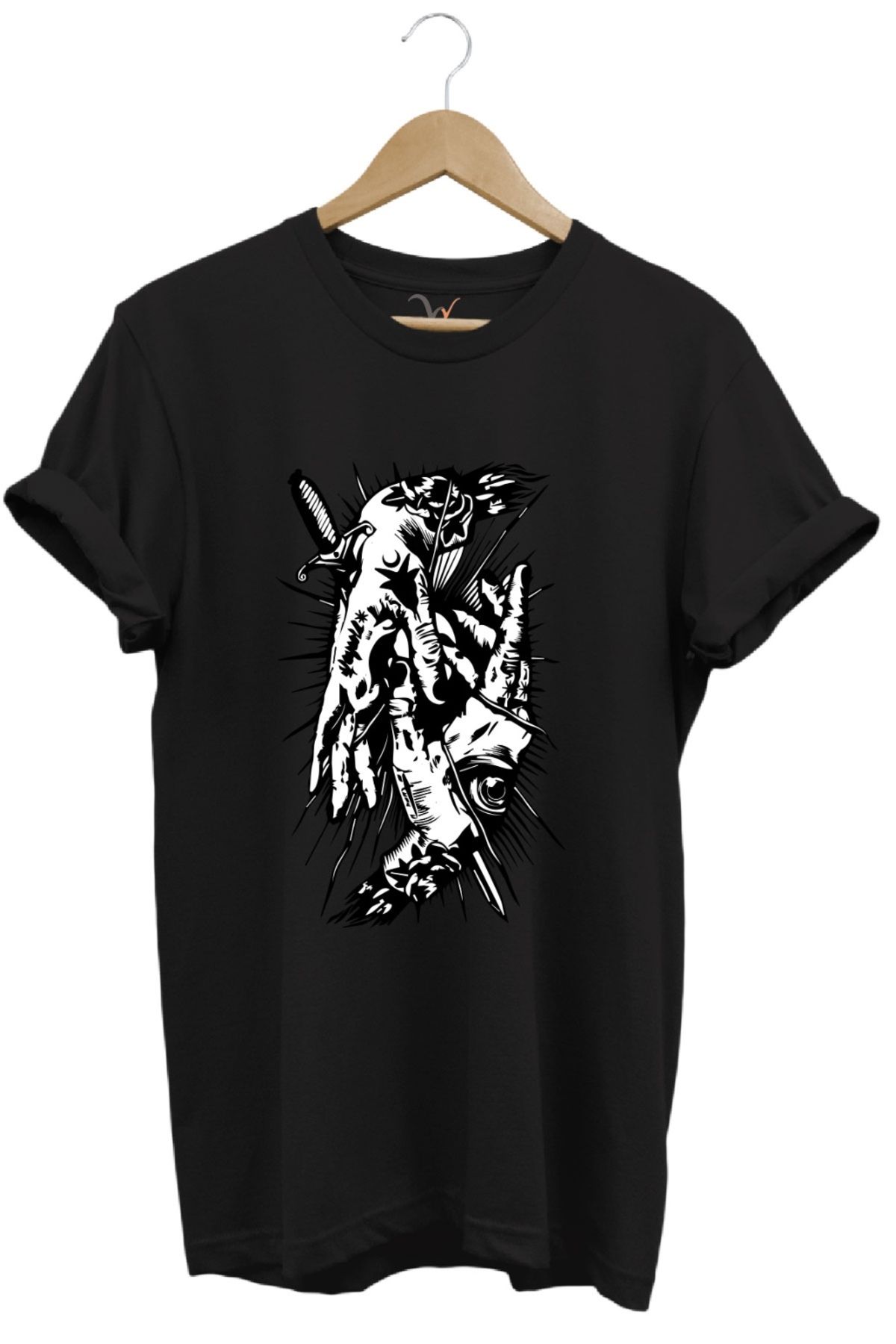 onsrawear Sanatsal Çizimli Unisex T-shirt Özgün Tasarım %100 Pamuk