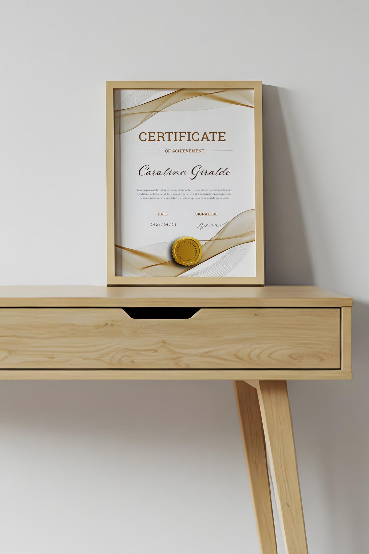 huhuli A4 Ahşap Sertifika & Diploma Çerçevesi (29,7×21 cm) – Şeffaf Koruyucu, MDF Arka Kapaklı