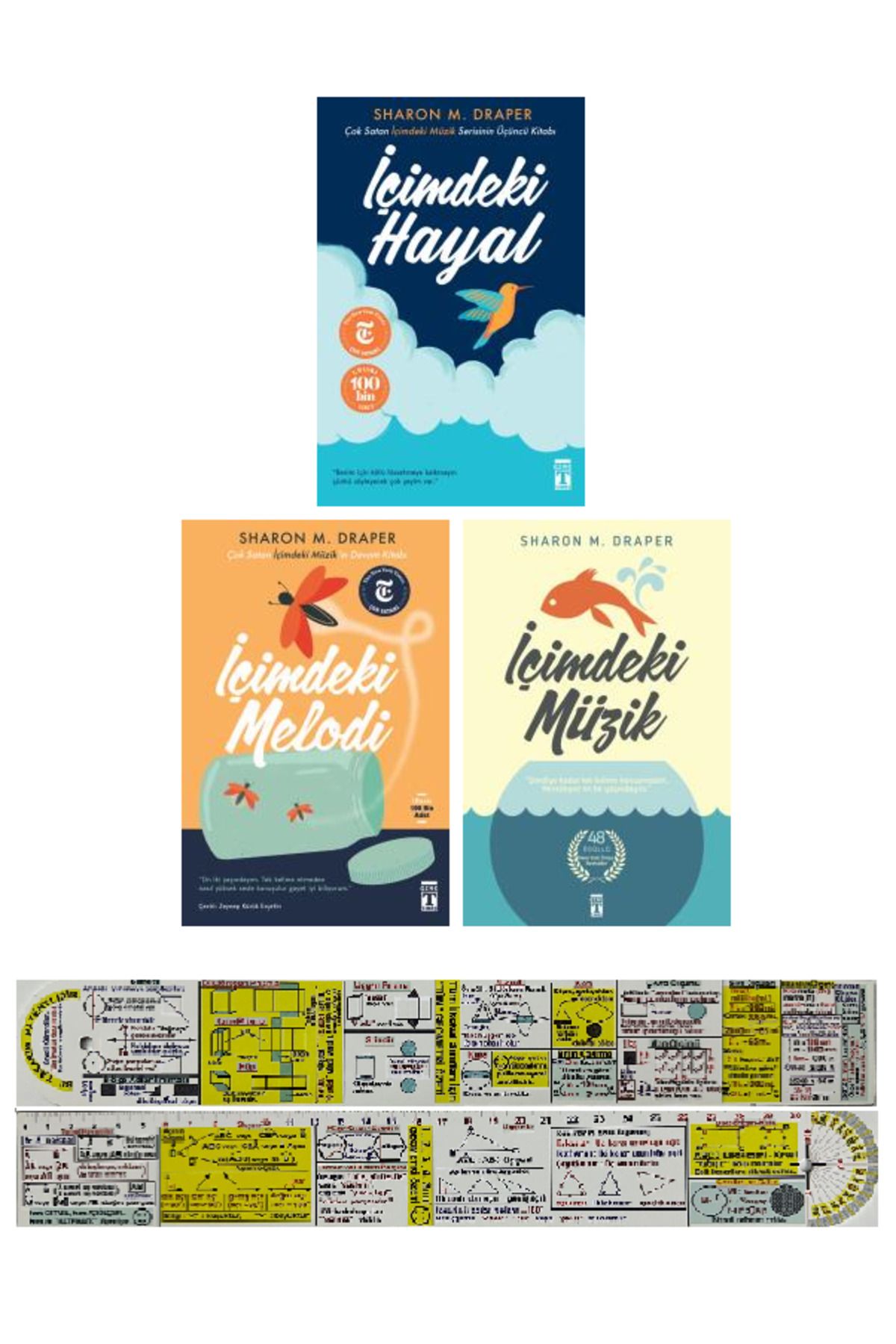 Genç Timaş Sharon M. Draper 3 Kitap / İçimdeki Hayal - İçimdeki Müzik - İçimdeki Melodi + Mat. Öğreten Cetvel