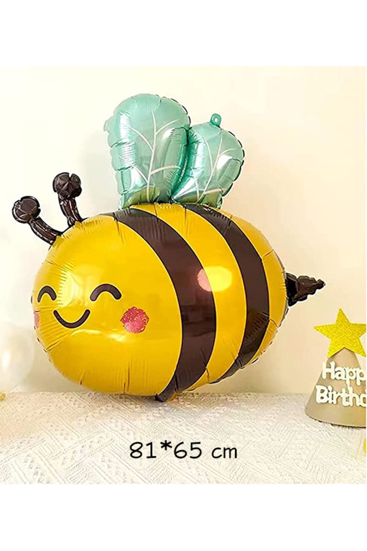 parti pera Sevimli Arı Folyo Balon 81*65 cm