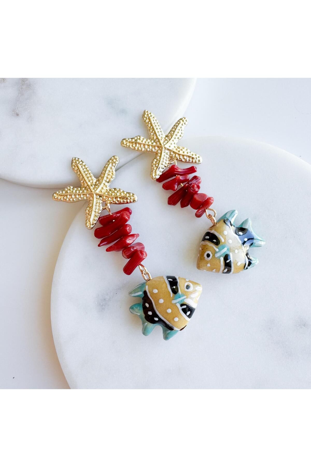 Venus Design Çelik Murano Balık Küpe