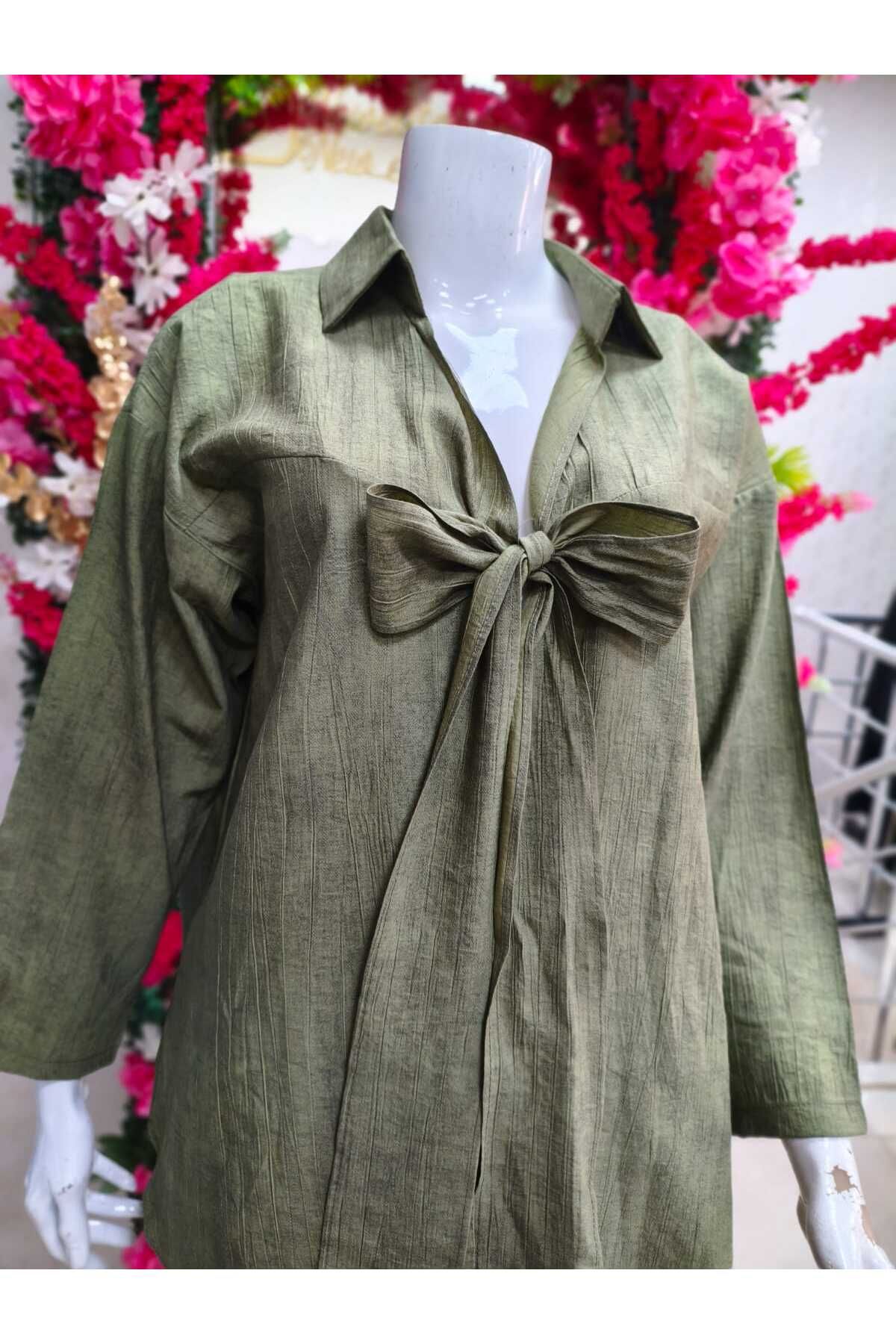 zeymiray çilek keten kumaş kimono takım