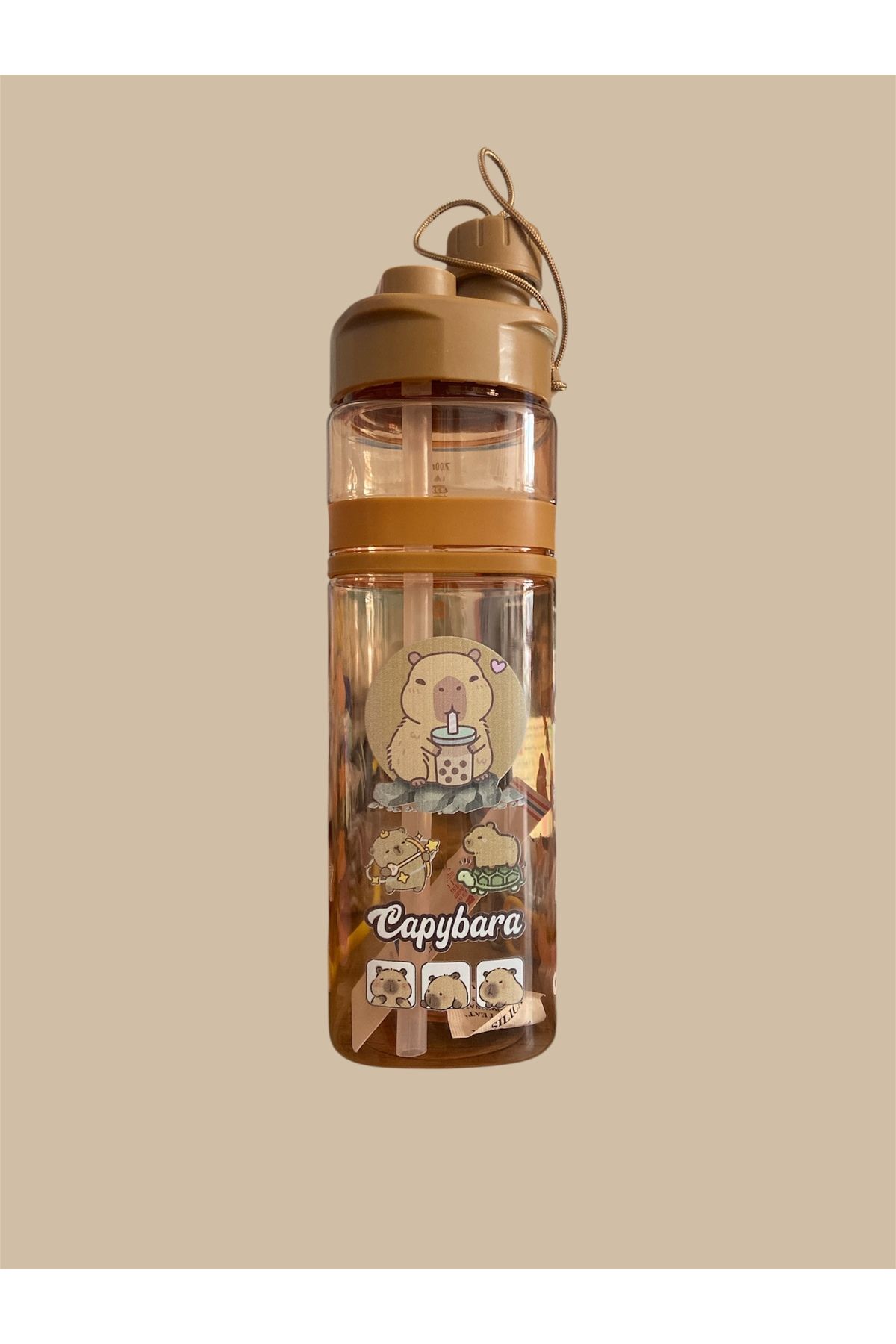 synshop Capybara Kapibara Suluk Matara 2 Farklı İçecek Bölmesi 700 ml