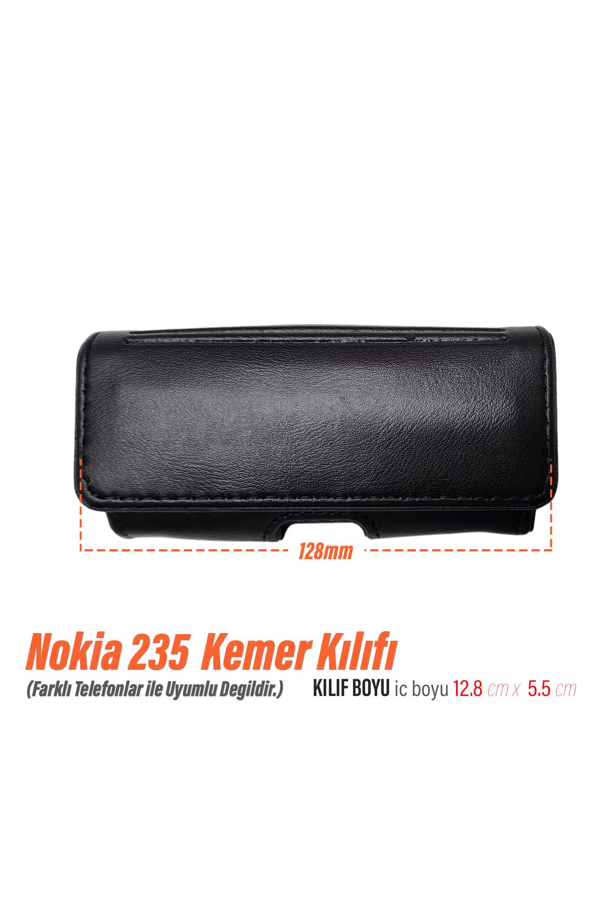 EXENAR Nokia 235 4G Kılıfı Tuşlu Telefon Kemer Kılıf Bel Çanta