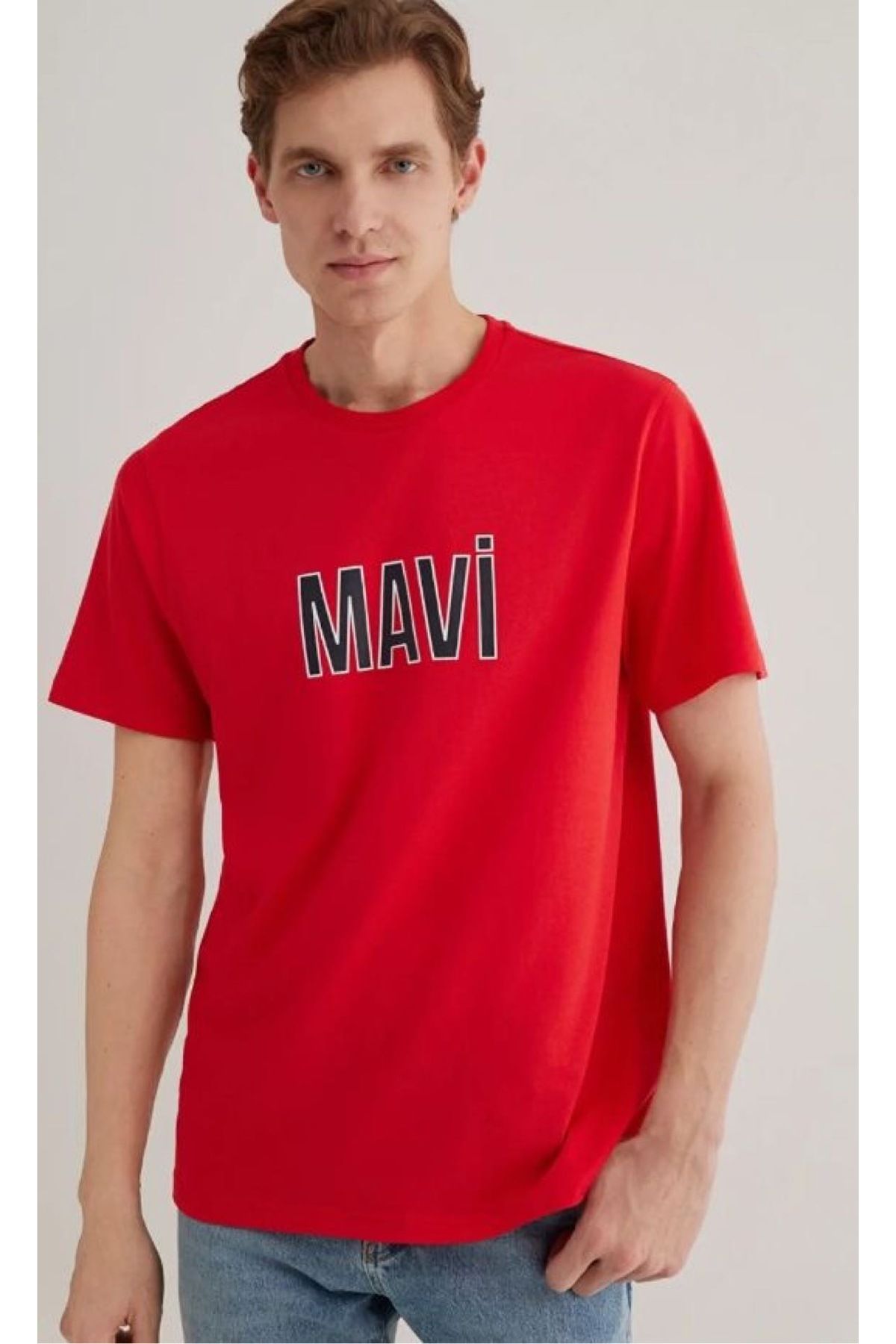 MENA Bisiklet Yaka Pamuklu T-shirt