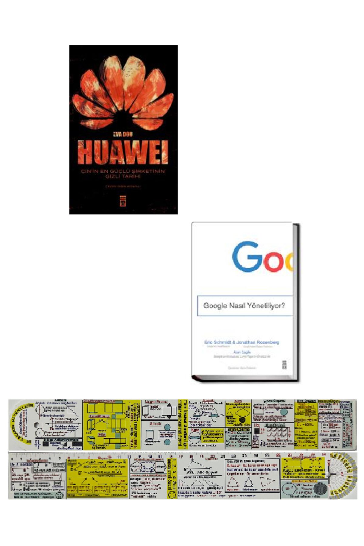 Timaş Yayınları Huawei Gizli Tarihi + Goolge Nasıl Yönetiliyor 2 Kitap Set + Mat. Öğreten Cetvel