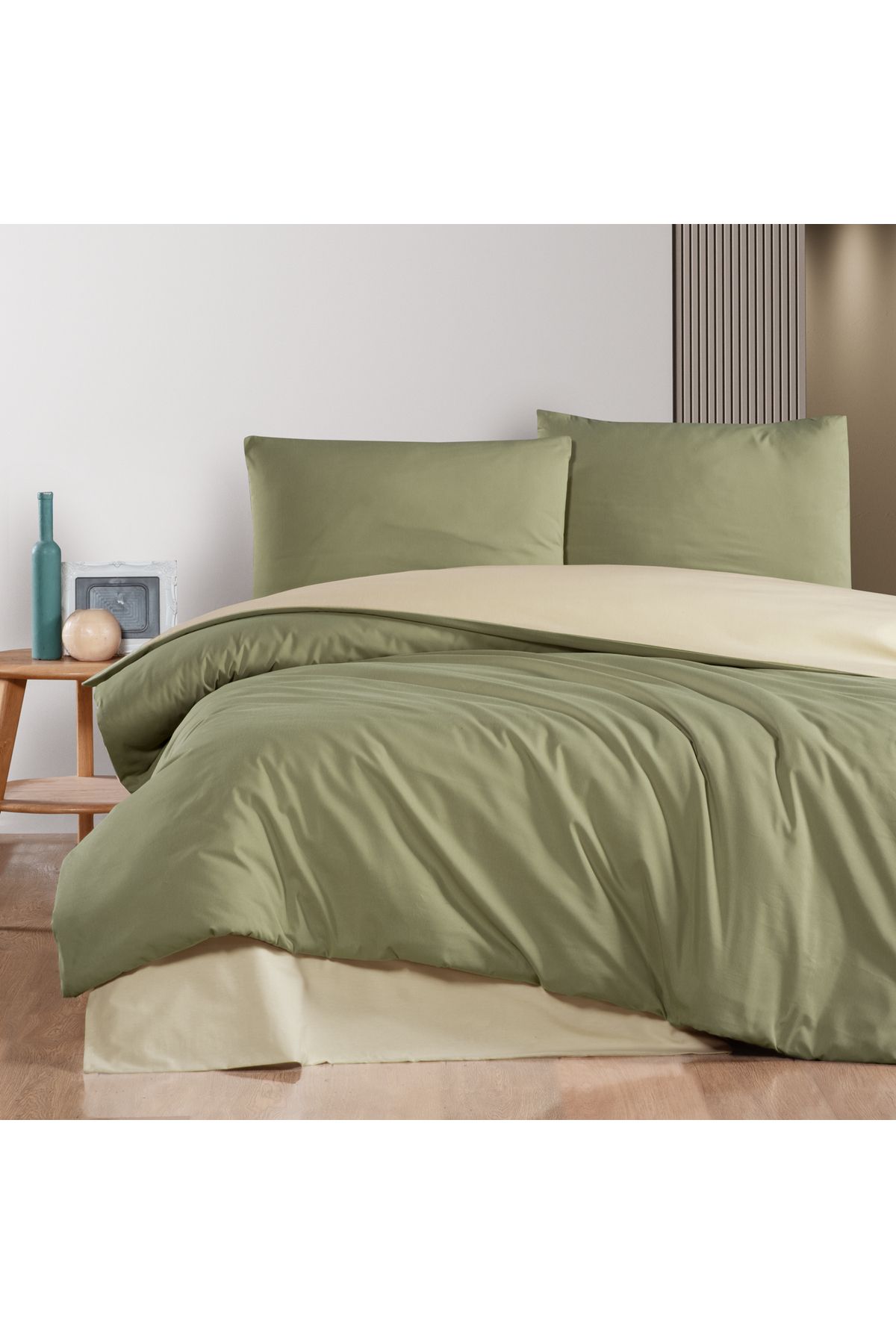 Schafer Home Mia Çift Kişilik Nevresim Takımı 4 Parça-Haki