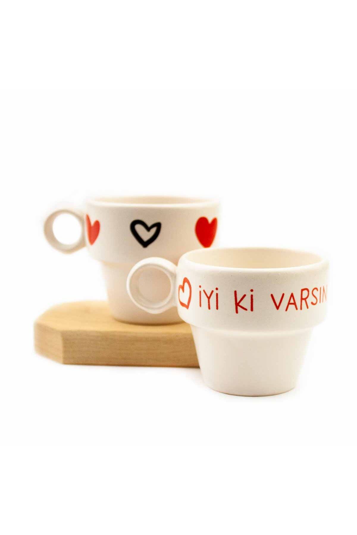 PALTO TASARIM İyi Ki Varsın! 2'li Espresso Bardak Seti - Hediye Seramik Fincan