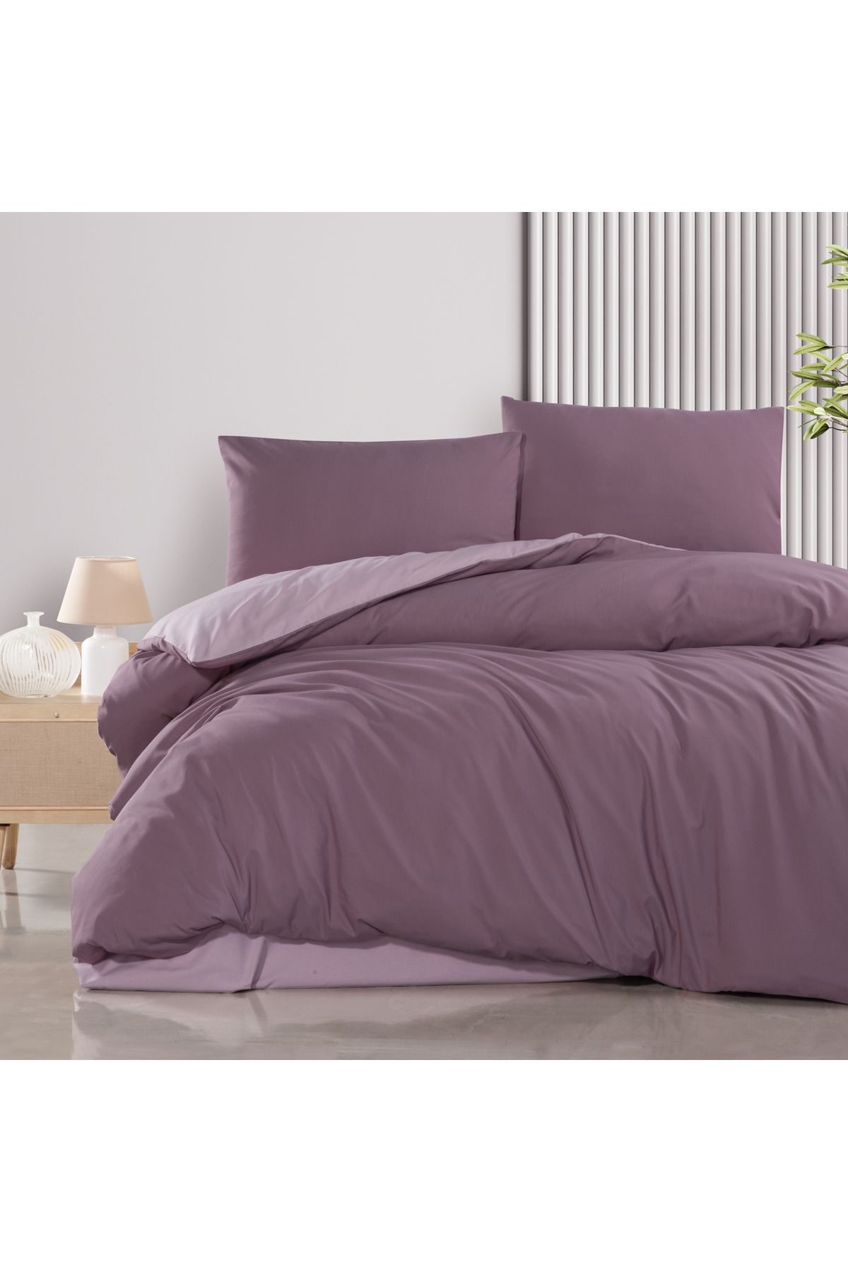 Schafer Home Mia Çift Kişilik Nevresim Takımı 4 Parça-Mürdüm