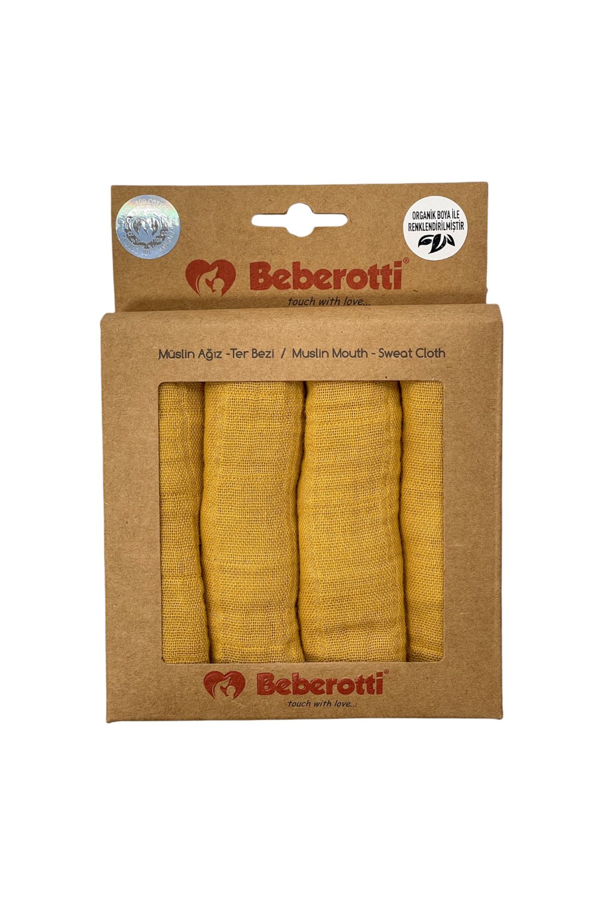Beberotti Müslin Mendil Seti 25x25cm - Hardal