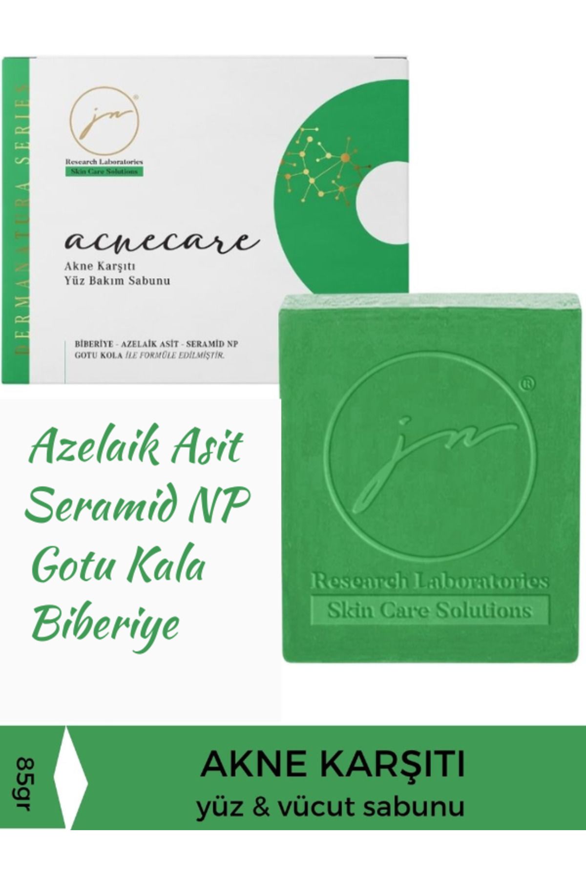 ALLStore Jimena Natural KARŞITI SERAMİD NP & AZELAİK ASİT & GOTU KOLA SABUNU 85 GR