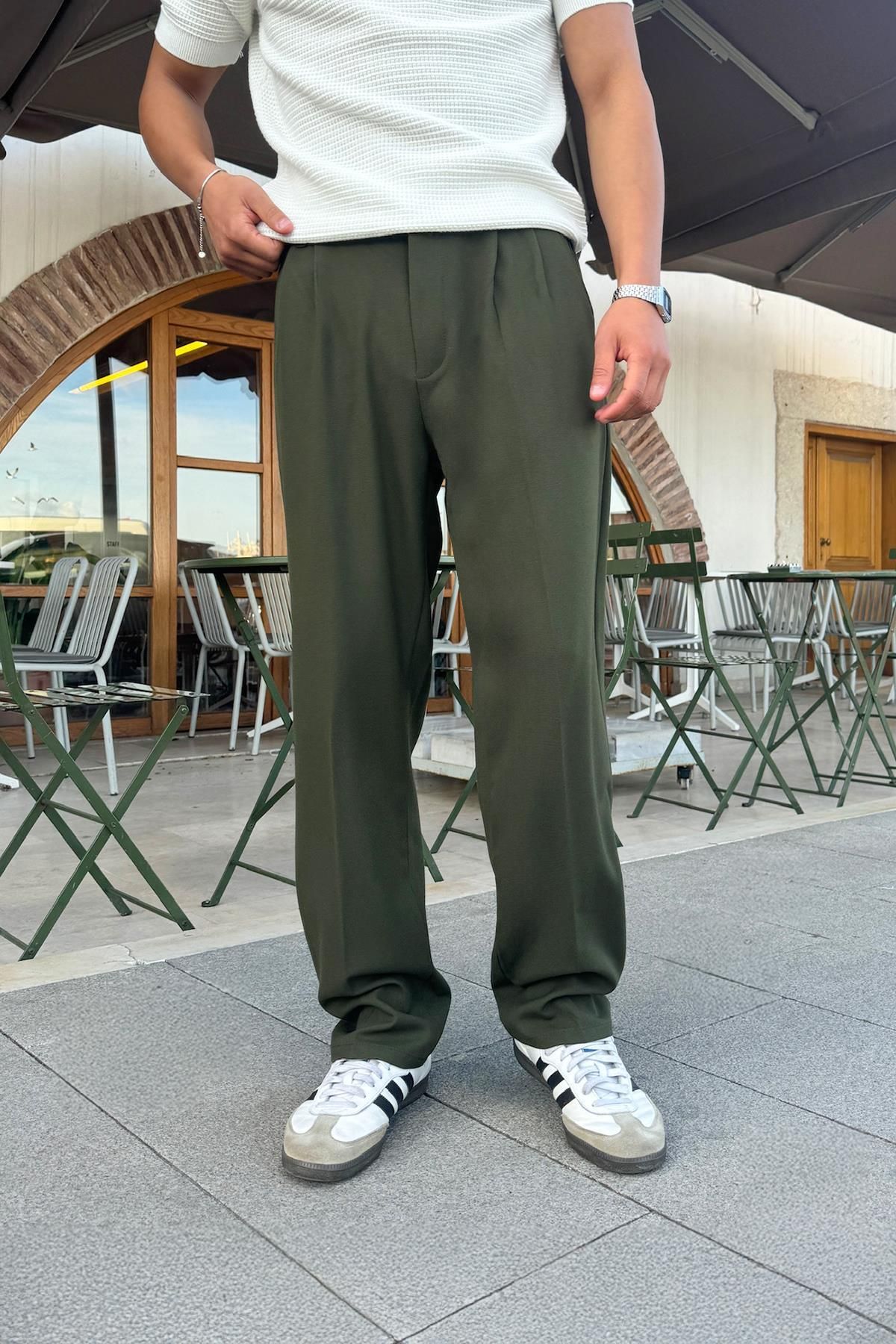 Flaw Wear Relax Fit Basic Haki Kumaş Pantolon