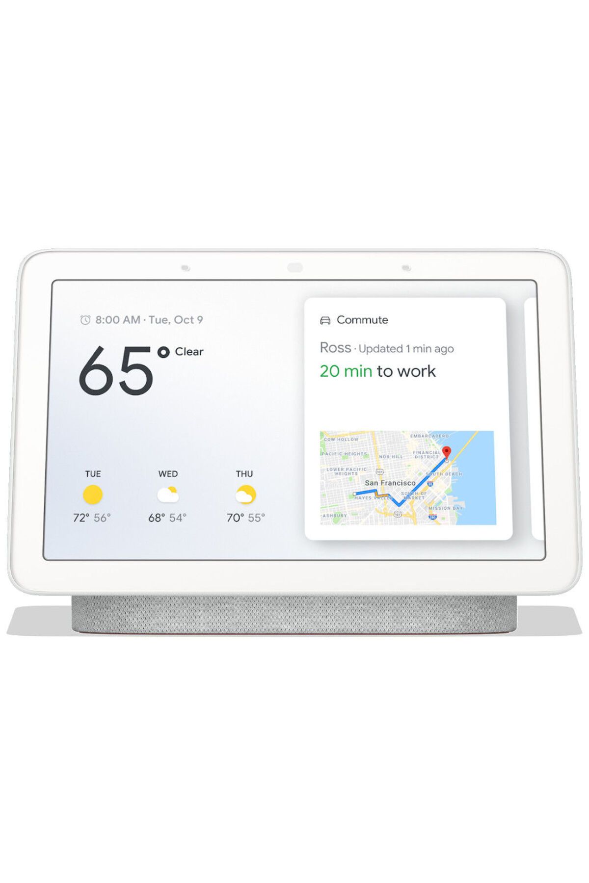 Google-Nest Hub with Built-In Google Assistant, Chalk 2