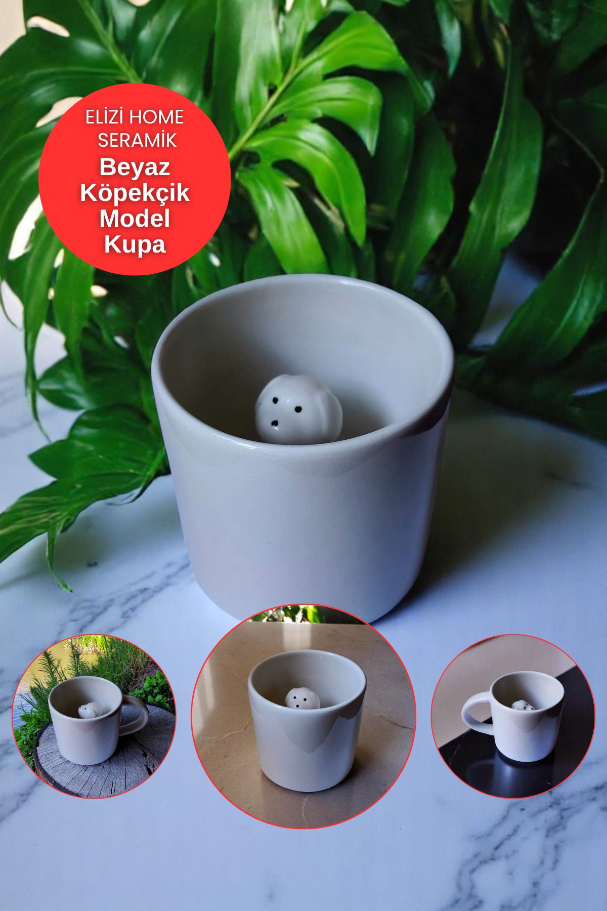 REAY HOME El Yapımı Seramik Kedicik Model Mug Kupa Fincan | Mug Fincan Kupa Kahve Kupası