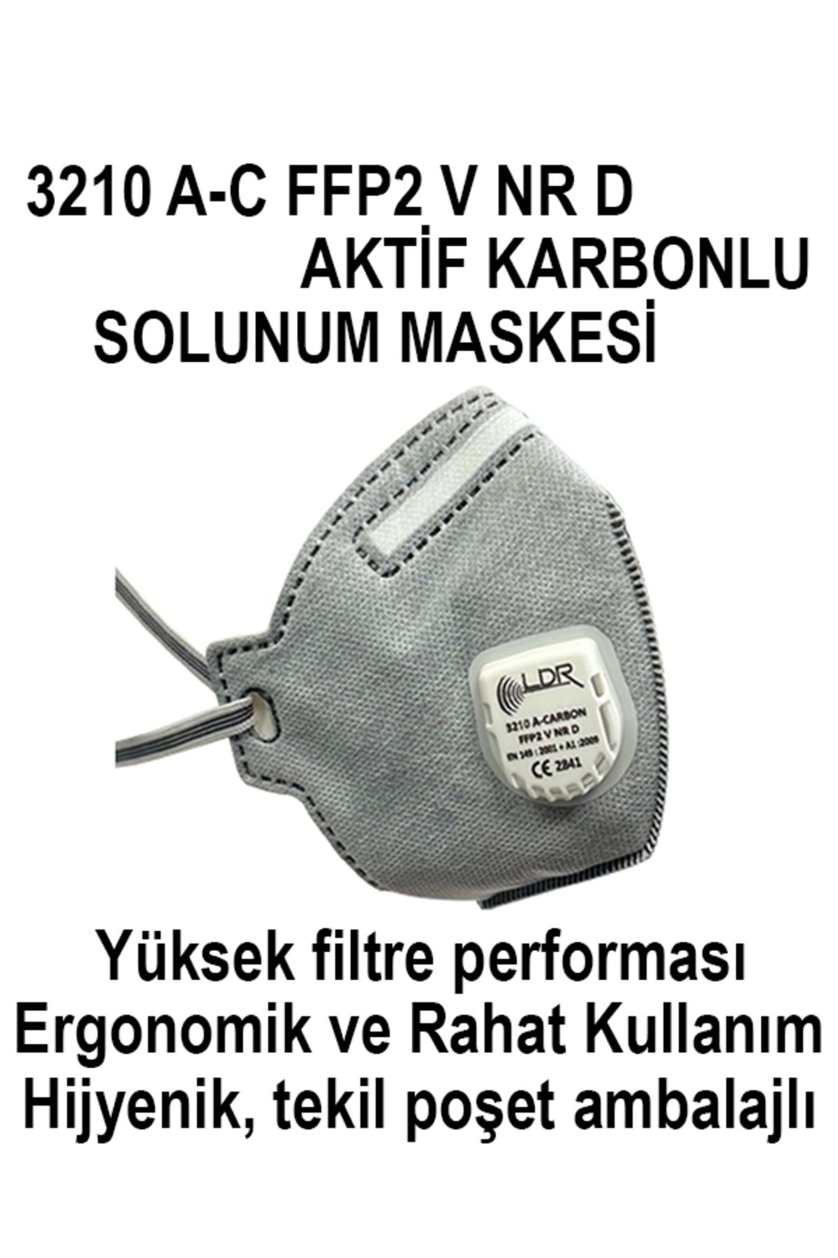 ATA İŞ GÜVENLİĞİ LDR FFP2 NR V 3210 AC Aktif Karbonlu Solunum Maskesi 15'li Paket