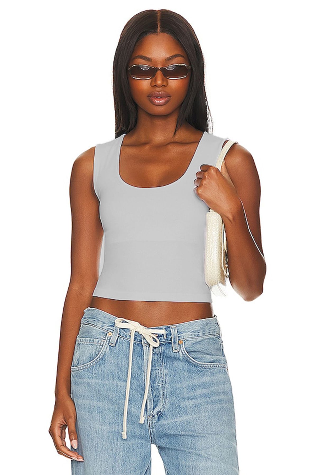 AFR CLOTHES KADIN CROP ASKILI TSHRT ,ÇİFT KAT JARSE KUMAŞ KADIN BÜSTİYER