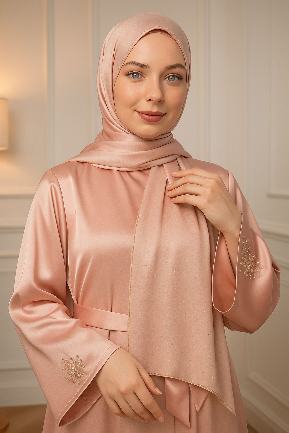 SEEMA Pudra Janjan Şifon Şal