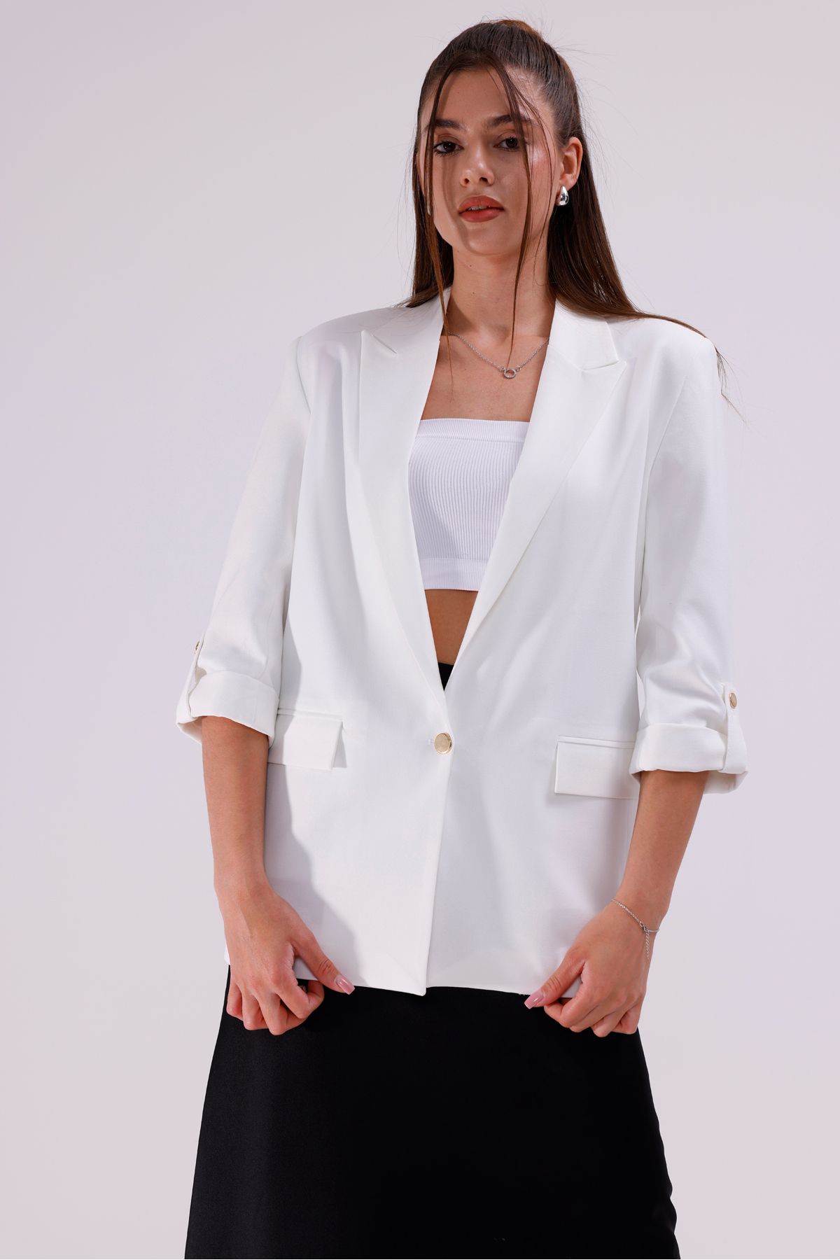 LA PANTE Kol Düğme Detaylı Blazer Ceket