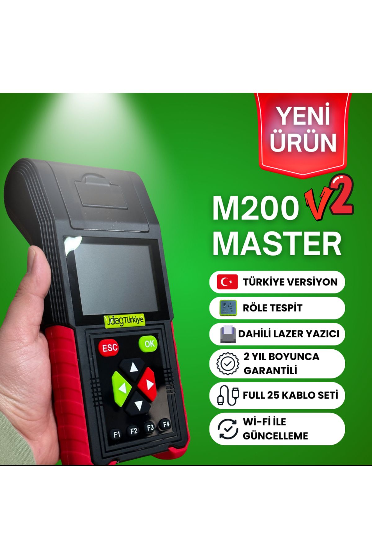 Diru Jdiag Türkiye M200 V2 motosiklet arıza tespit cihazı