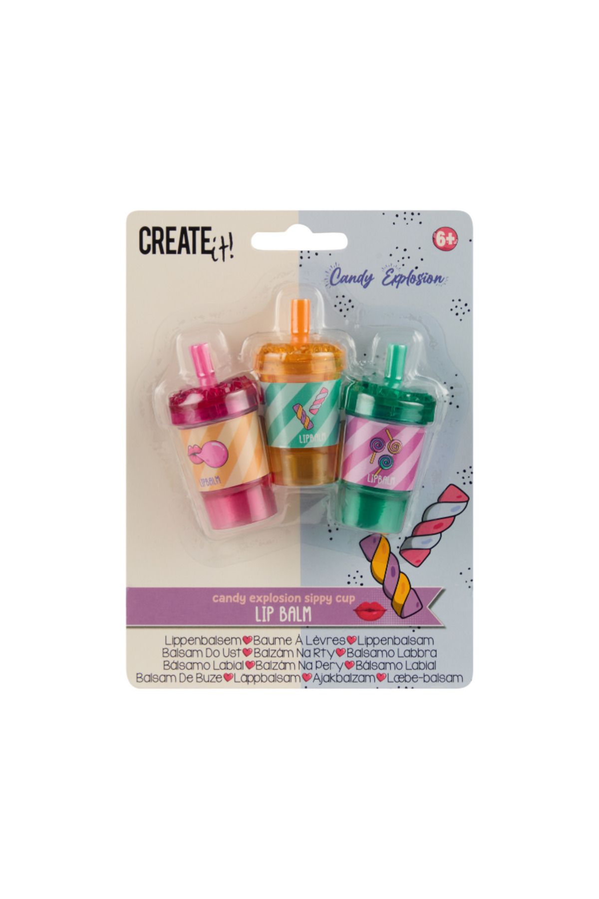 Create It Dudak Balmı Seti - Pipetli Bardaklar - Candy Explosion