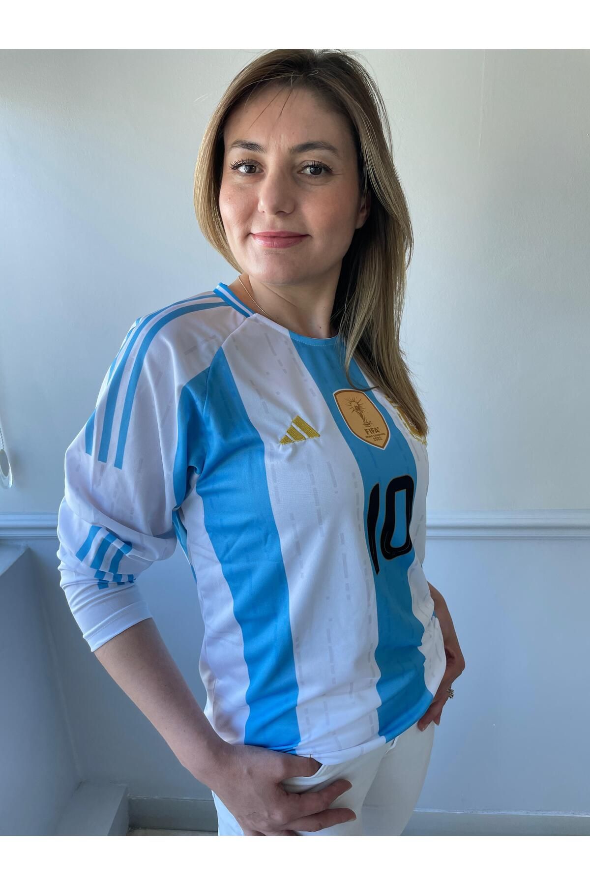 yenteks Lionel Messi Arjantin Şampiyonlar Ligi Uzun Kol Yetişkin Forma