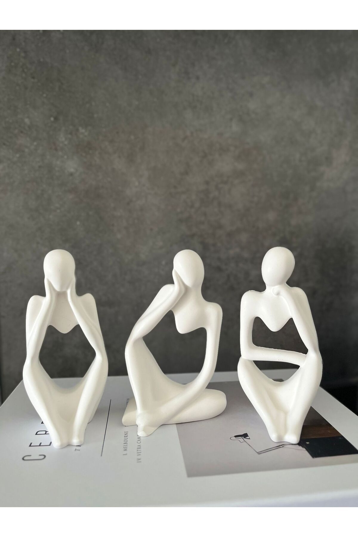 Home 3'lü Düşünen Adam Heykeli Set