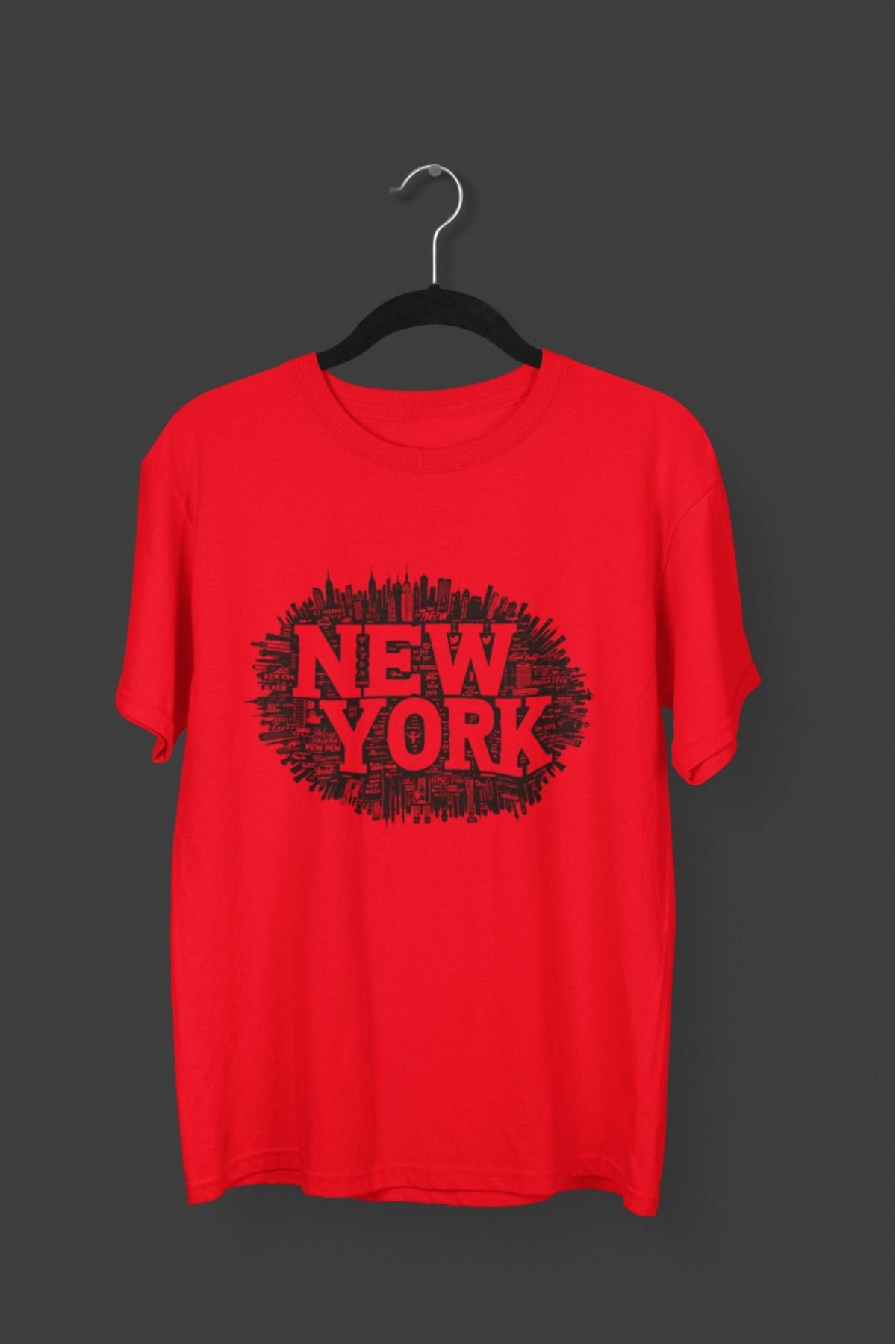 Butik ERKEK/KADIN -NEW YORK- TRANSFER BASKILI YUVARLAK YAKA KISA KOL TİŞÖRT