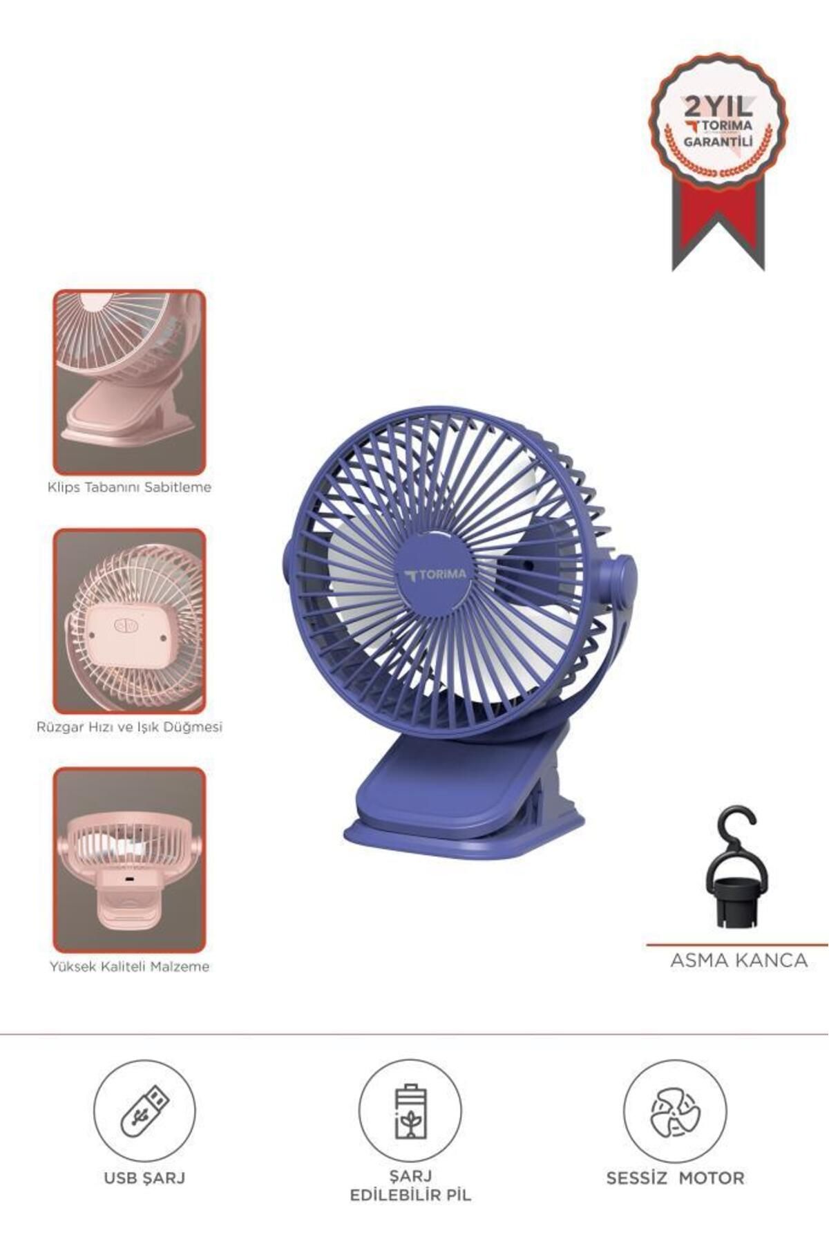 Torima F-15 Mavi Mini Fan Vantilatör