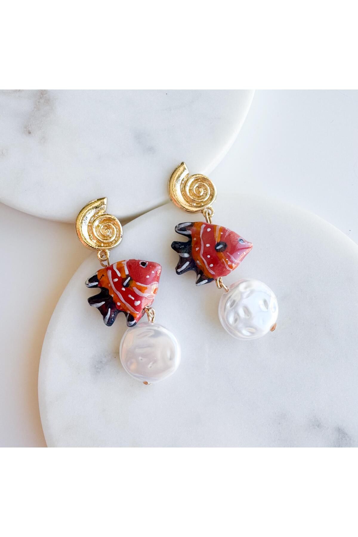 Venus Design Çelik Murano Balık Küpe