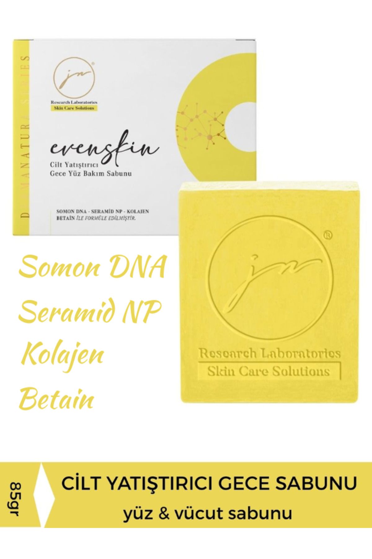ALLStore Jimena Natural CİLT YATIŞTIRICI SOMON DNA & KOLAJEN GECE SABUNU & SERAMİD NP 85 GR