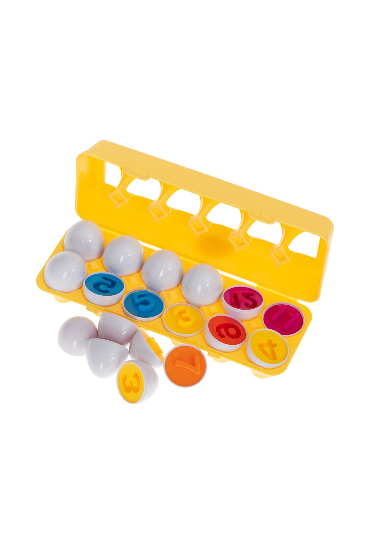 zola-Educational game, puzzle model, box with 12 eggs that hide different numbers, multicolored, made of plastic 4