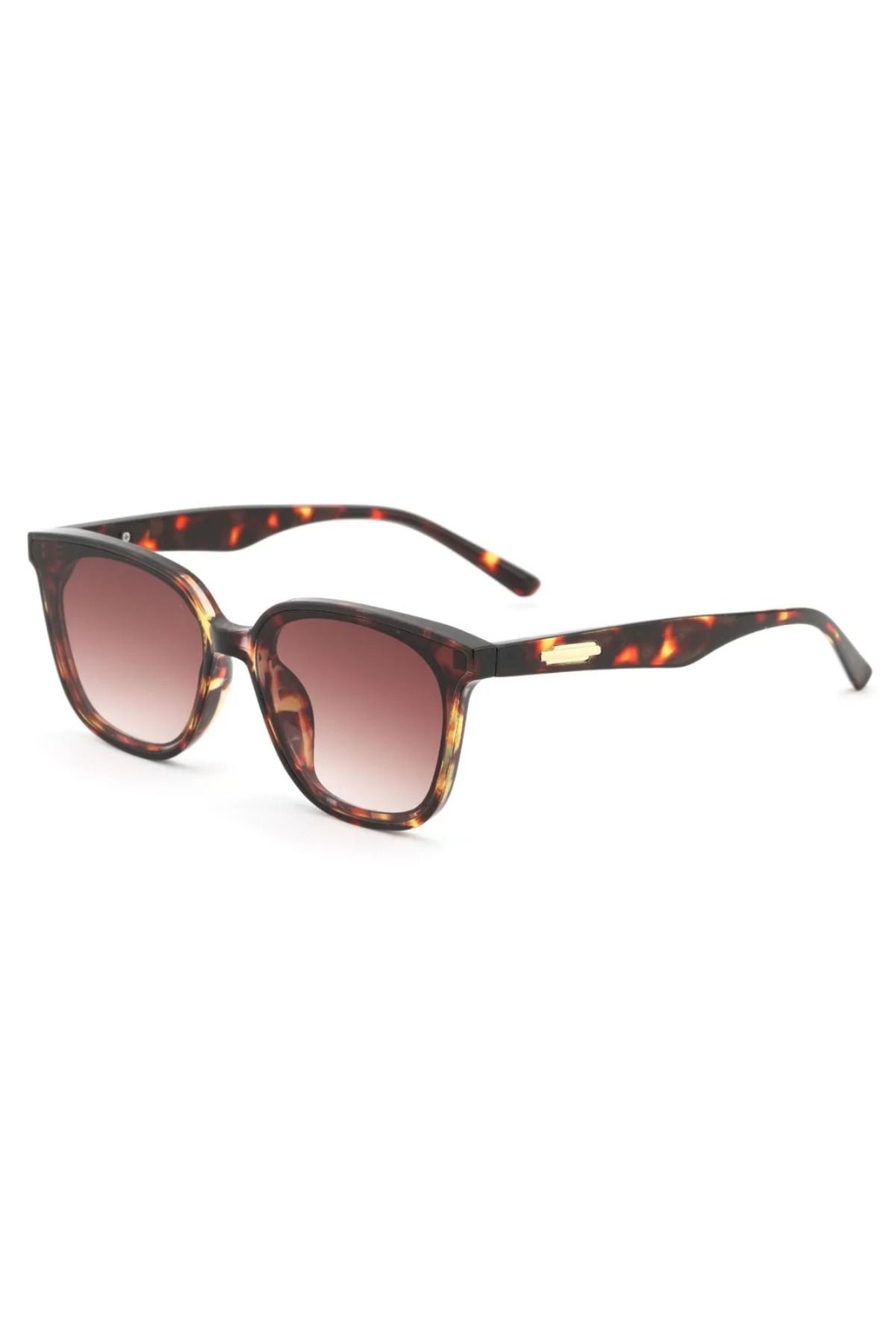 Shoebuo Unisex Güneş Gözlüğü Geometrik Leopar Kemik Çerçeve